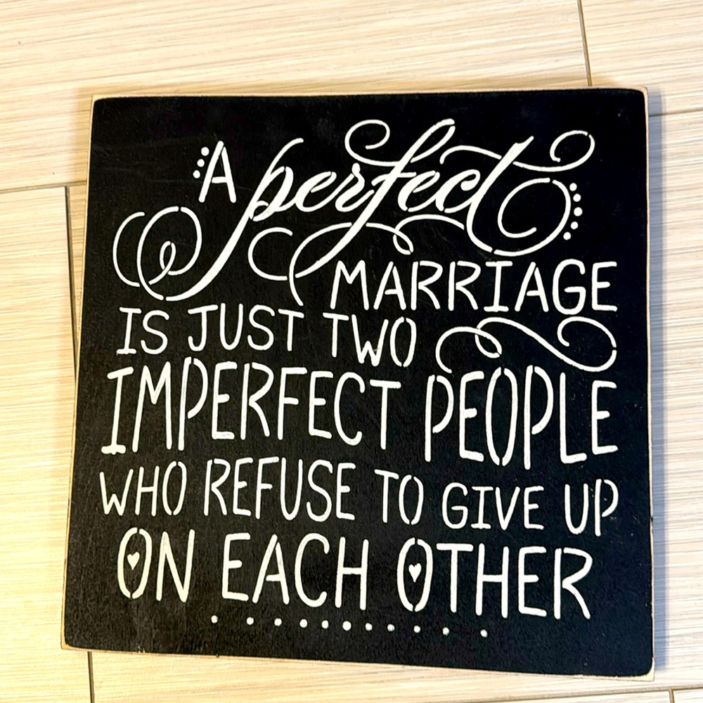 A perfect marriage wall hanging